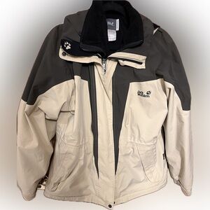 Jack Wolfskin Womens Moonrise 3in1 Fleece Lined Waterproof Hooded Jacket Coat